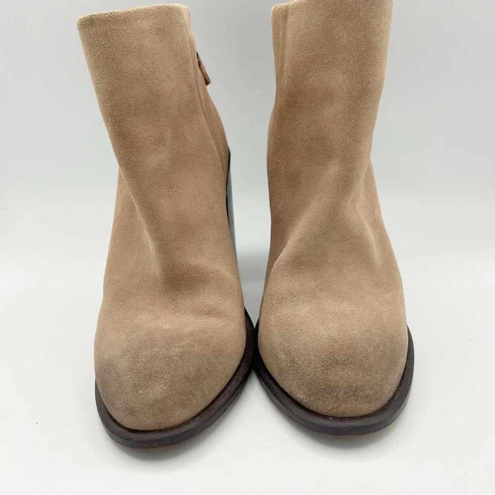 Kelsi Dagger‎ Brooklyn Huron Latte Suede Booties Chunky Heel 7.5